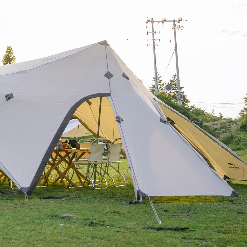 Naturehike Official Shop Shelter Tent Large 37 Tatami Area Tarp Tent Pup Tent Water Pressure Resistance Sidewall Included Canopy Poles Included