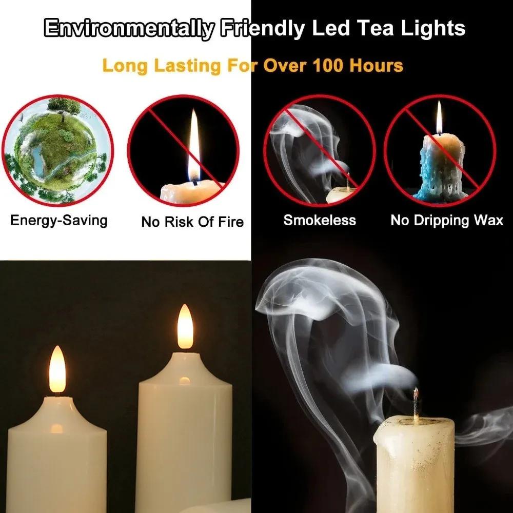 3PCS-12PCS Flameless LED Candles Flickering Light Battery Operated With Timer Remote for Christmas Wedding Decor Birthday Party