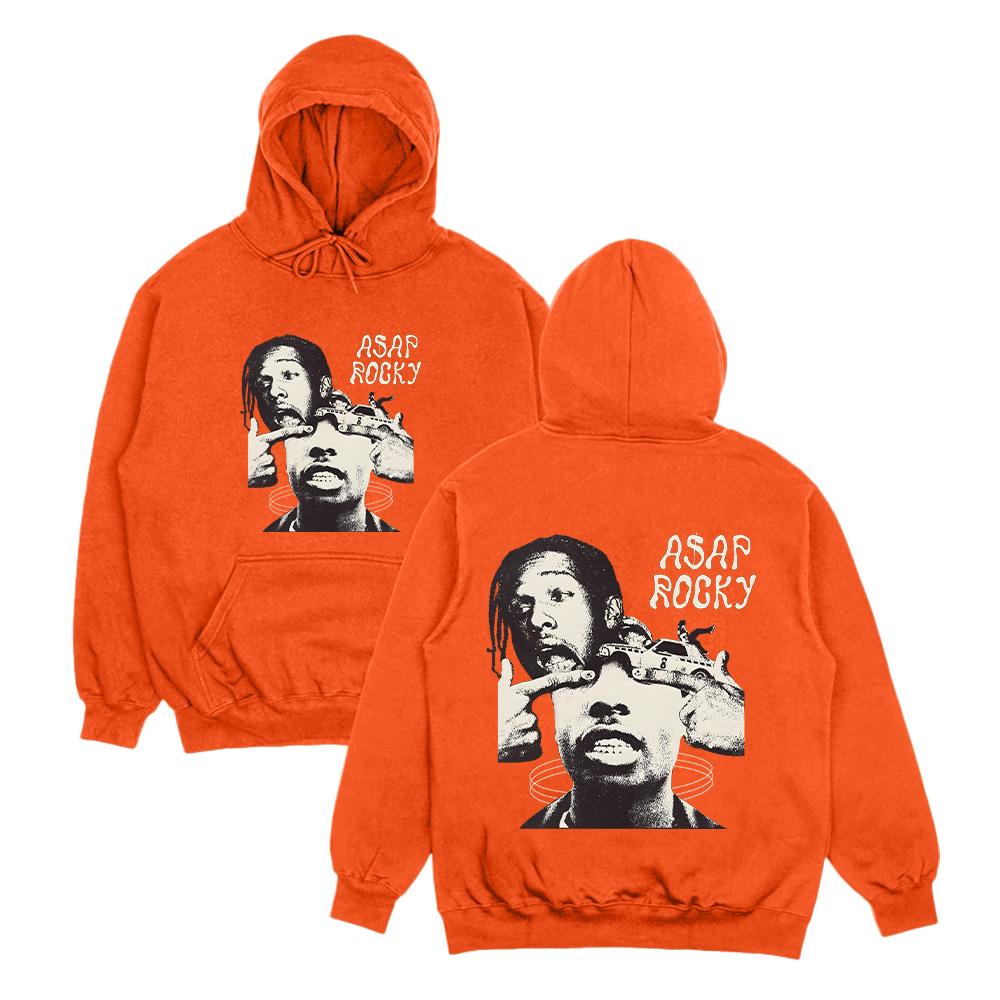 Худи A$AP Rocky Рэп Музыка Свитшоты ASAP Rocky Наконец-то Альбом Asap Уличная одежда Y2K Apper Ретро Унисекс Одежда S оранжевый
