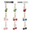Exquisite Cherry Pendant Fashion Keychain - Metal Car Keyring Accessory