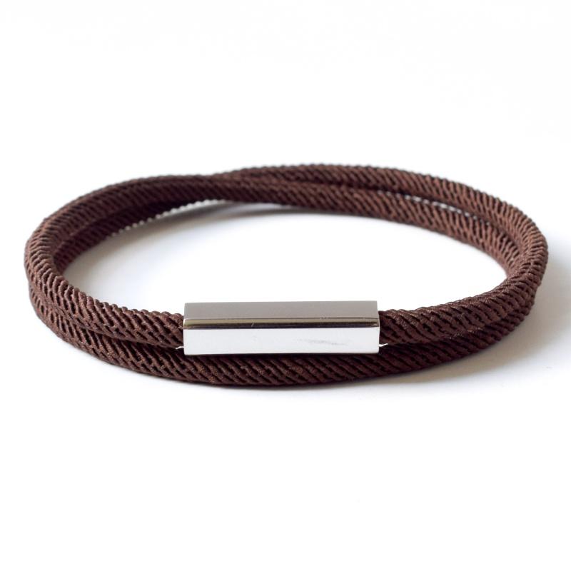 New Design 2 Loop Milan Rope Chain Bracelets for Women Geometric Square Bar Stainless Steel Magnetic Buckle Bracelet Men Jewelry