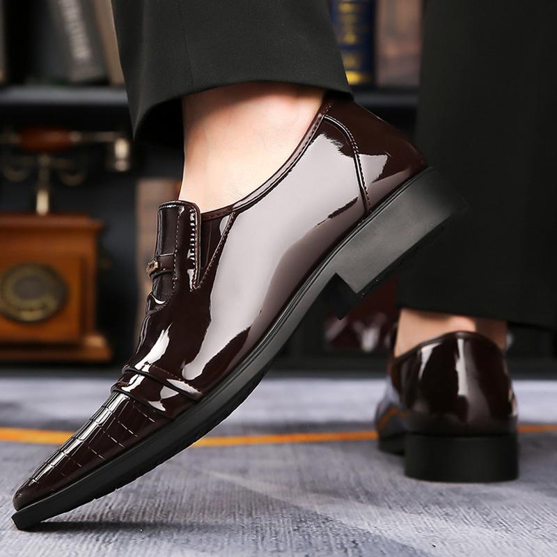 Fashion Mens Oxford Men Leather Dress Shoes Fashion Business Men Shoes Men Dress Pointed Shoes Wedding Shoes Zapatos Hombre