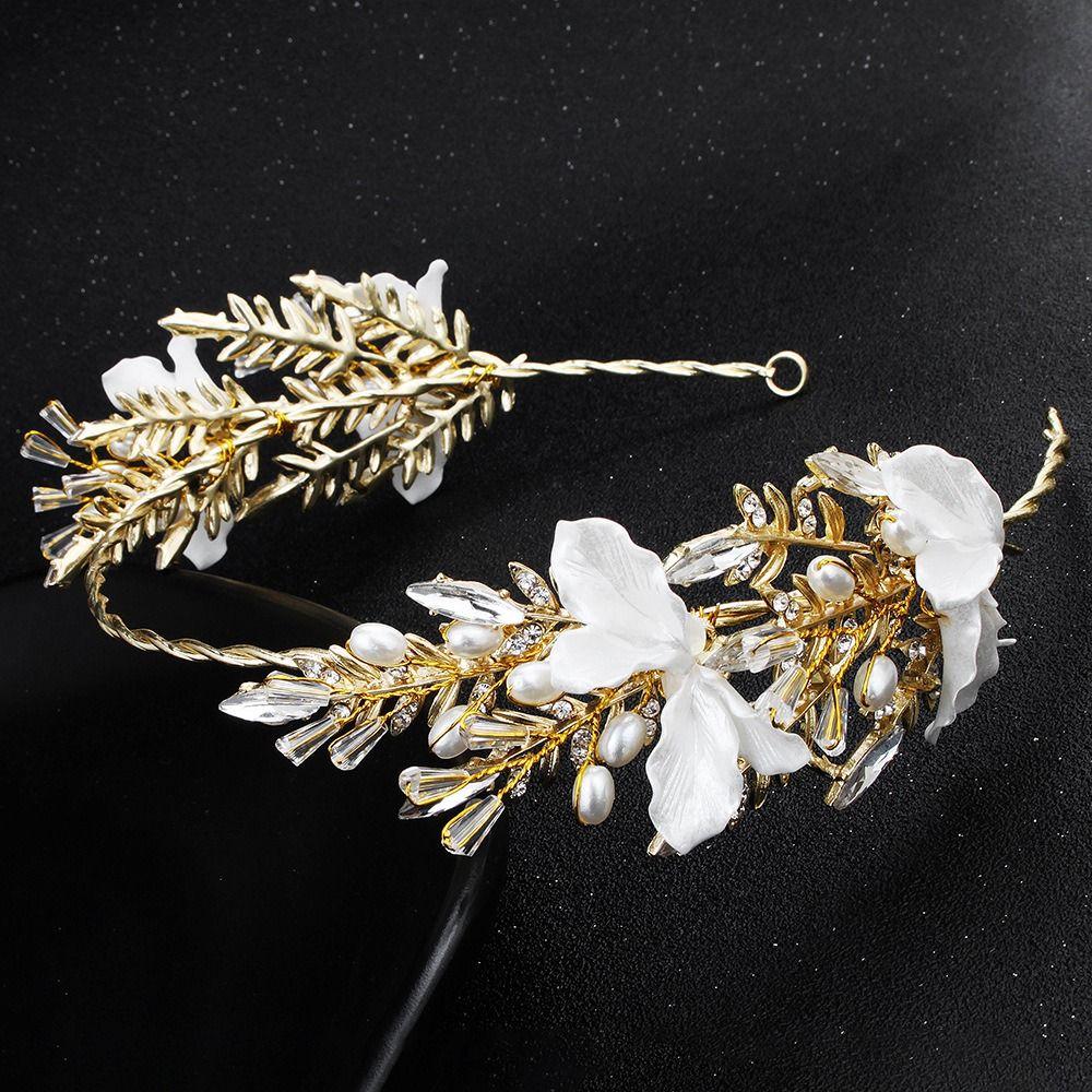 Handmade Bridal Headwear Earring Set Tassels Earring Flower Headbands  Female Decoration