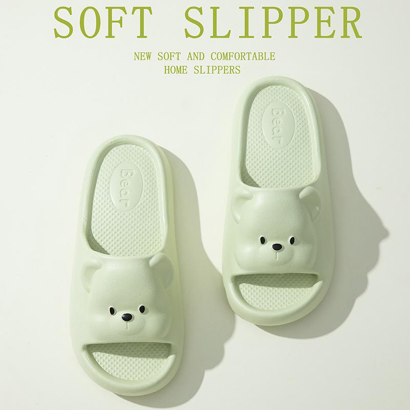 Children's Home Parent-child Cool Slippers Summer Cartoon Bear Girls and Boys Non-slip and Odorless Indoor EVA Shoes TEMU