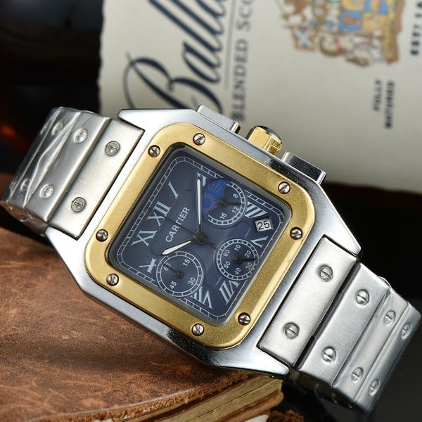 

Men s Casual Watch 6 Pin Business Watch Multifunctional Quartz Watch синій