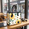 Sunflower Bee Printed Canvas Tote Bag Daily Outdoor Casual Lightweight Carryall Handbag