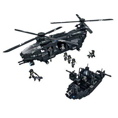 Helicóptero de comando da polícia LEGO LEGO Block C0550A + caixa conjunto de envio aleatório, cor misturada
