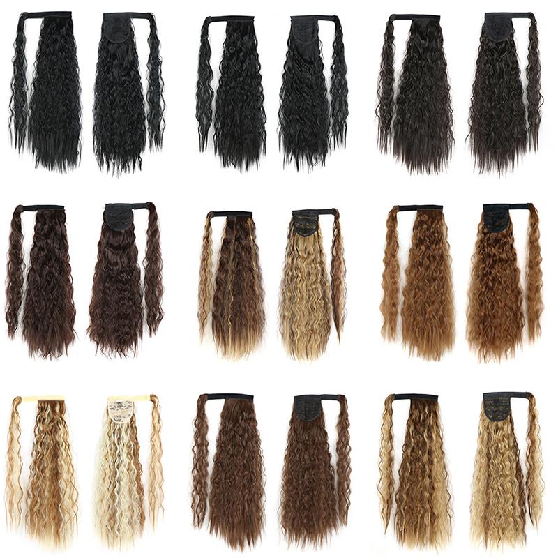 MISS WIG Lifelike Corn Wave Ponytail Wrapped Elevated Natural Extension Hairpin Bundle Hair Ponytail Natural Hair Extension