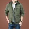 Spring and Autumn Large Size Loose Multi-Pocket Jacket Men's Casual Windbreaker Stand-up Collar Tooling Men's Clothing
