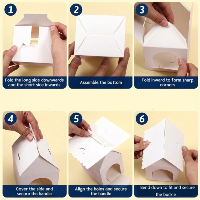 Pack Of 10 White Dog House Shape Gift Boxes Premium Cardstock Holiday Packaging Containers For Parties And Celebration