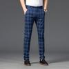 2026 Sommer Klassisch Einfach Gerade Freizeit Hosen für Herren Personalisiert Kariert Vielseitig Stretch Business Casual Schmale Hosen