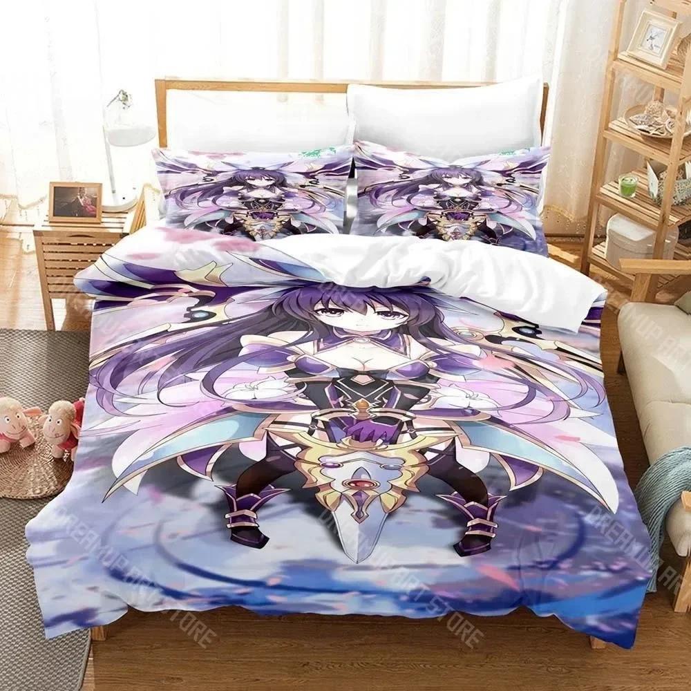 3D Anime Kawaii Girls Date A Live IV Bedding Set Single Twin Full Queen King Size Bed Set Adult Kid Bedroom Duvetcover Sets