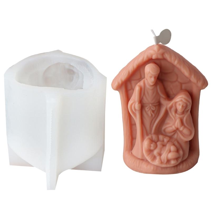 Jesuses Family Silicone Moulds Religious Candle Molds Scented Candle Molds Resin Casting Molds for Candle Making
