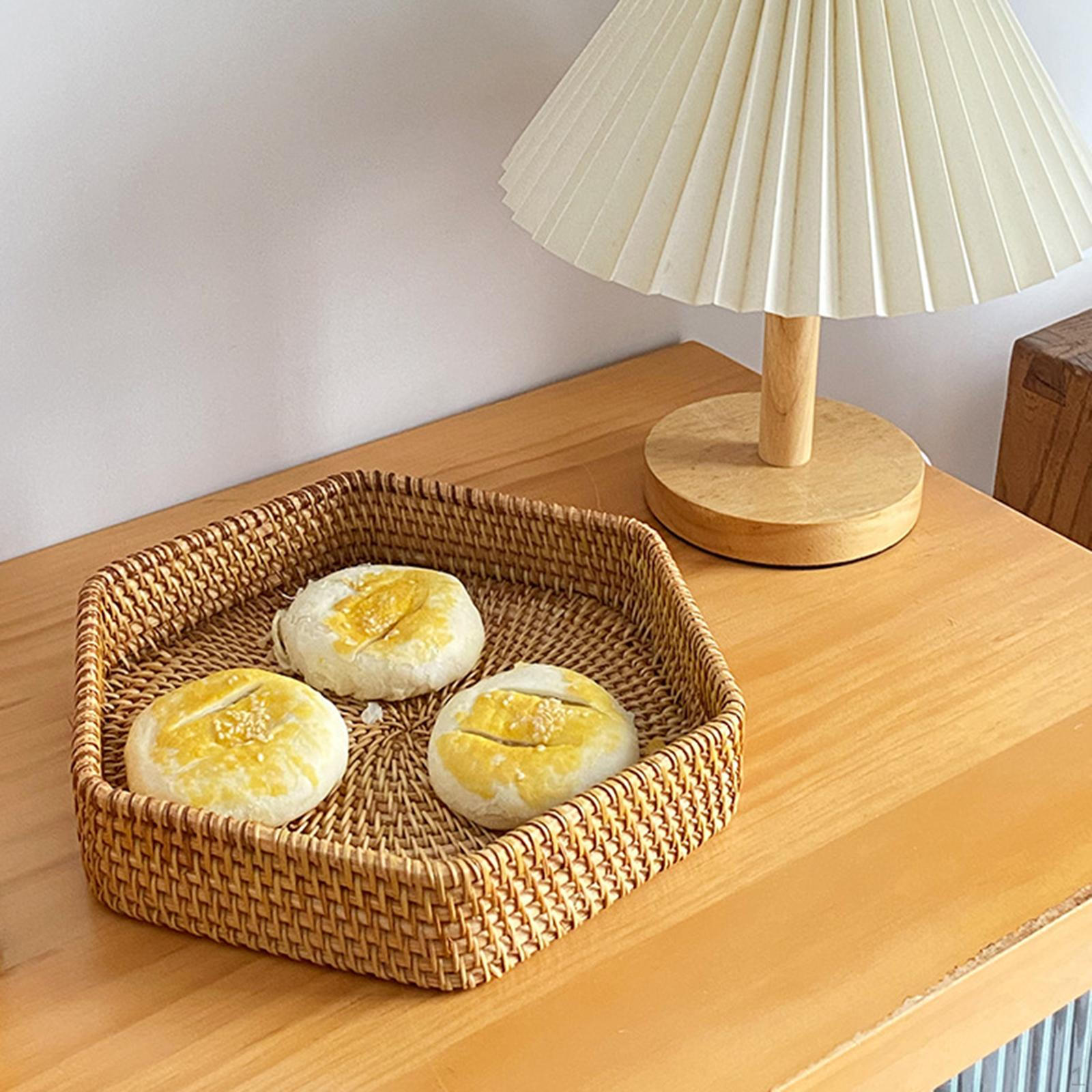 

Корзина из ротанга, сервировочный поднос, столешница, декоративные кухонные кладовые для хранения кофе-вечеринок 22x5cm