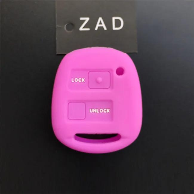 ZAD Silikonkautschuk Auto Schlüsselanhänger Hülle Abdeckung Set Haut für TOYOTA CAMRY RAV4 PRADO Yaris COROLLA AVENSIS LAND CRUISER 2 Tasten Schlüssel