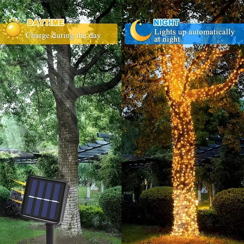 50/100 LEDs Solar Powered Lights IP65 Waterproof 8 Lighting Modes Fairy Lights Suitable For Garden Christmas Wedding Decoration