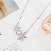 Ladies Fashion Crystal Snowflake Pendant Necklace Jewelry