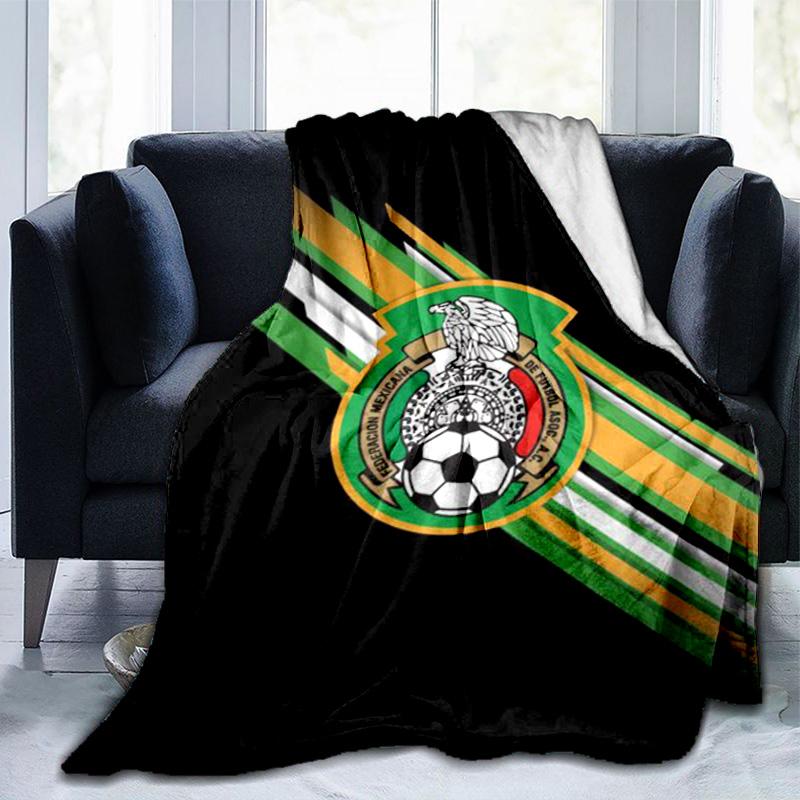 Mexiko Fußballnationalmannschaft Emblem Gedruckte Decken Weiche Flanelldecken für Sofa Bett Geschenke für Männer Frauen Picknickdecke Weihnachtsgeschenke