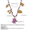 Fashion Creative Simple Color Rope DIY Pendant Bracelet Stainless Steel Gold-plated Love Pendant Necklace Jewelry Women