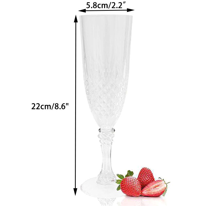 1Pieces Plastic Champagne Cup Acrylic Champagne Glasses Wine Cups Wedding Toasting Glasses Outdoor Tableware