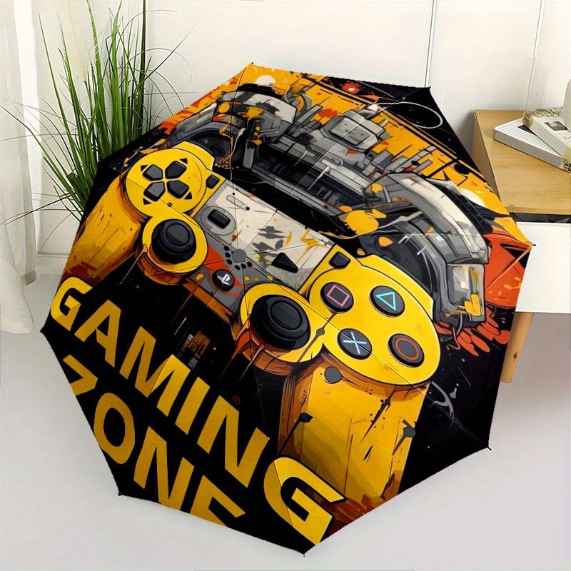

Gaming Zone Poster Automatic Opening and Closing Umbrella - Small Umbrella Suitable for Various Occasions, Portable 3-Fold Small Umbrella for Men and