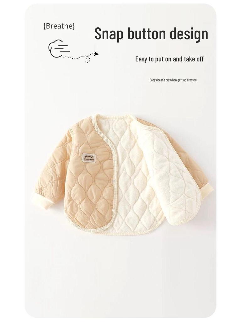 Infant Winter Cotton Jacket - Plush Velvet Lined, Warm Padded, for Autumn & Winter