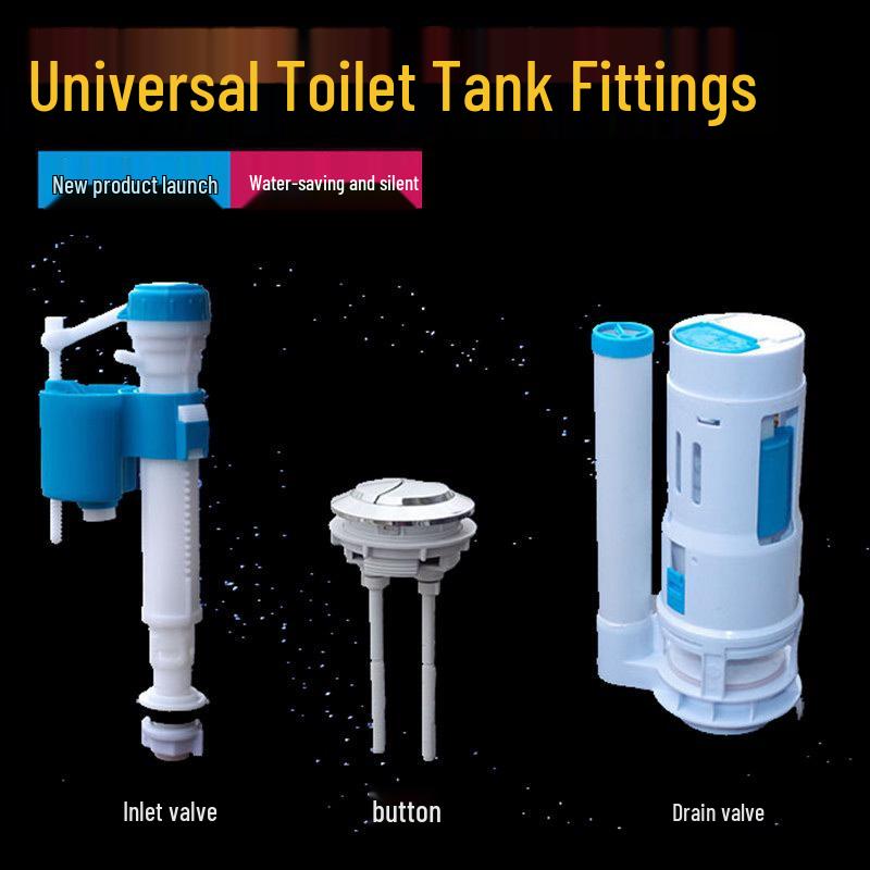 Universal Drain and Inlet Valve for One-Piece Split Tank Toilets