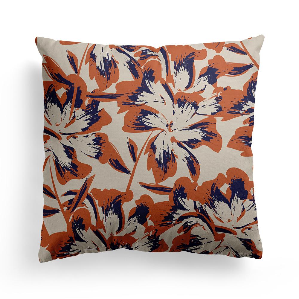 Floral Print Pillowcase, Home Peach Skin Velvet Material Sofa, Car Office Bedside Pillow and Cushion Cover