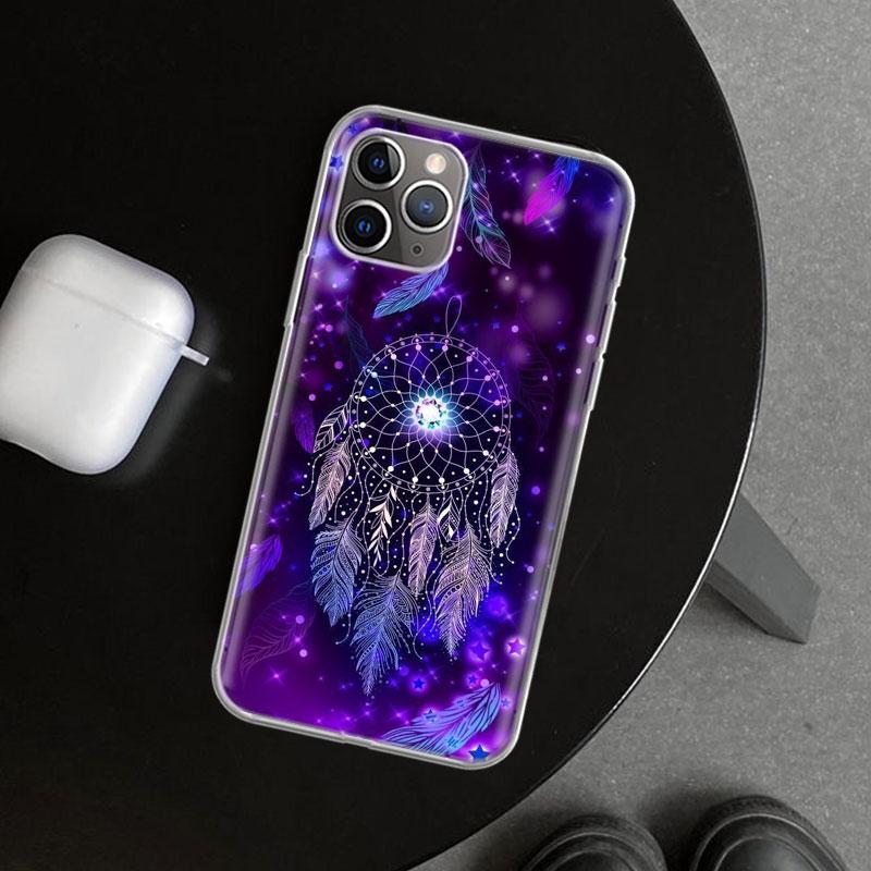 Retro Feather Dreamcatcher Phone Case Cover for iPhone 11 12 13 Mini 14 15 Plus 16 Pro Max 17 Air 7 8 + SE Art Customized Fundas