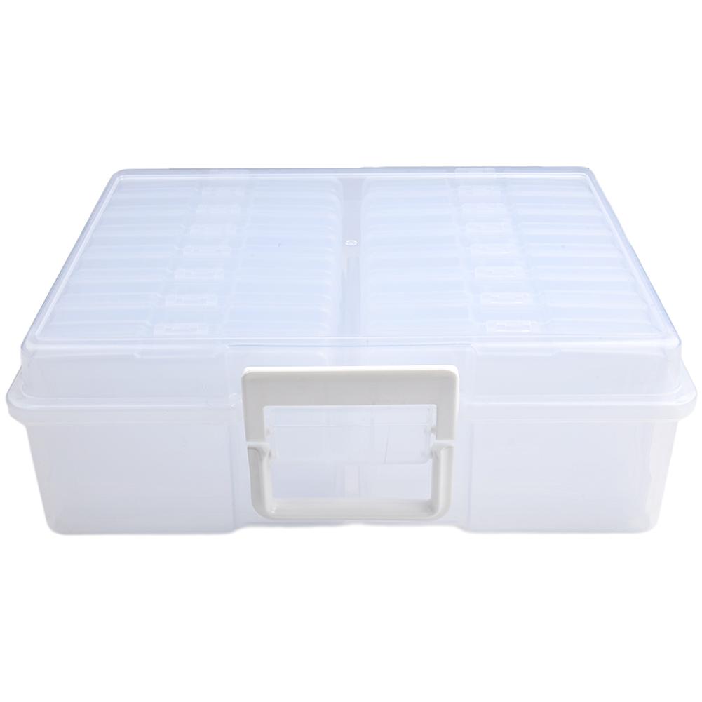 Für 4 x 6 Fotoaufbewahrungsbox-Set - 16 transparente PP-Hüllen, säurefrei und PVC-frei, mit Etikettenaufklebern und Griff
