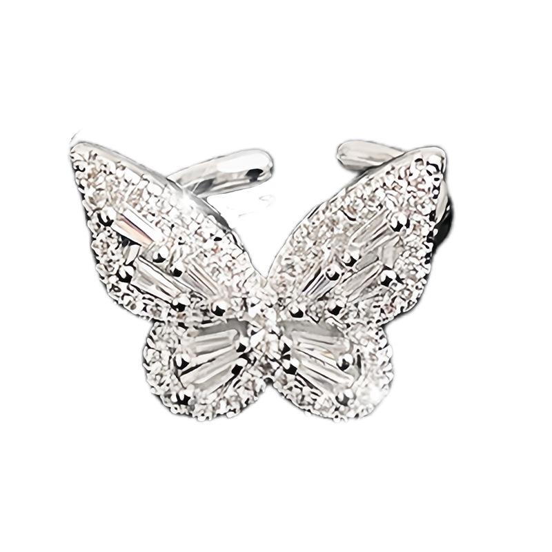 High-End Luxury Super Fairy Zircon Butterfly Open Index Finger Ring Tide Cold Wind Ring Woman