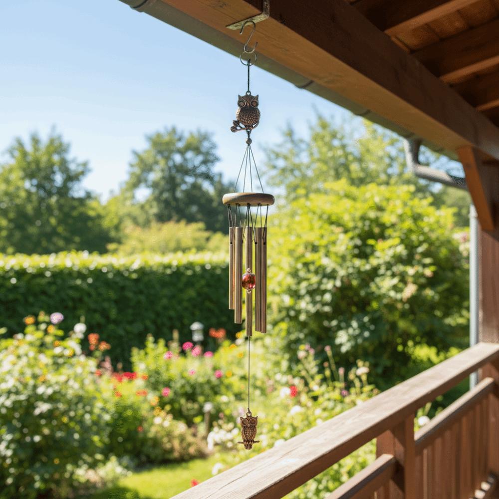 Rustic Style Metal Wind Chimes Butterfly Design Double Fishes Windchime  Patio Decor