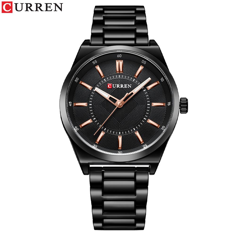 CURREN Man Watch Fashion Stainless Steel Quartz Wristwatches Top Brand Simple Thin Watches for Men Gold Clock