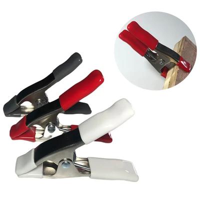 Grampos de mola de metal de 1 peça, clipe em formato de A de 4 polegadas, pontas de plástico macio, clipes para fotos, clipes para artesanato, ferramentas de fixação para marcenaria, ferramentas manuais