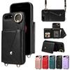 Per iPhone 6/6s/6Plus/7/8,7Plus/8Plus,iPhone SE (2020/2022) Tracolla Corda Anello Staffa Design Porta Carte Slot Copertura con Texture Litchi Custodia per Telefono