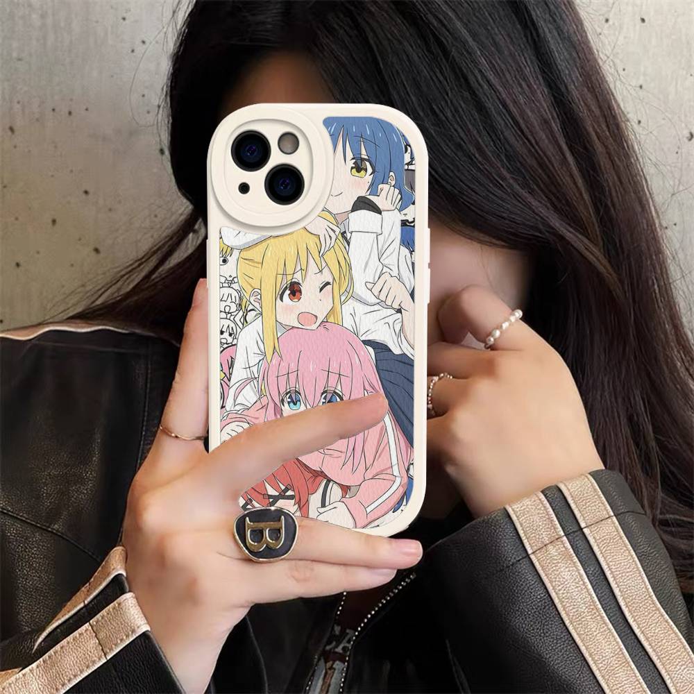 Singer B-Bocchi The Rock Leather Phone Case For IPhone 16 14 15 Pro Plus 13 12 11 Pro Max Silicone Cover