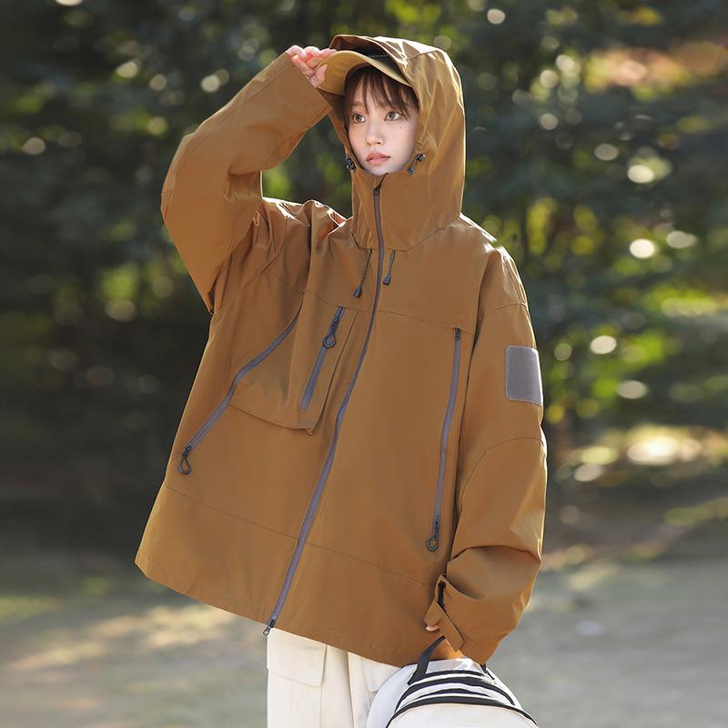 

Весна Осень Мужская и женская куртка с капюшоном Водонепроницаемая куртка Костюм для альпинизма Спортивные повседневные свободные тонкие куртки для активного отдыха XXL