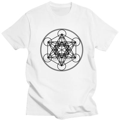 Metatronova kostka Květ života Pánské bavlněné módní tričko Posvátná geometrie Magická mandala Tričko s krátkým rukávem Dárkový merch