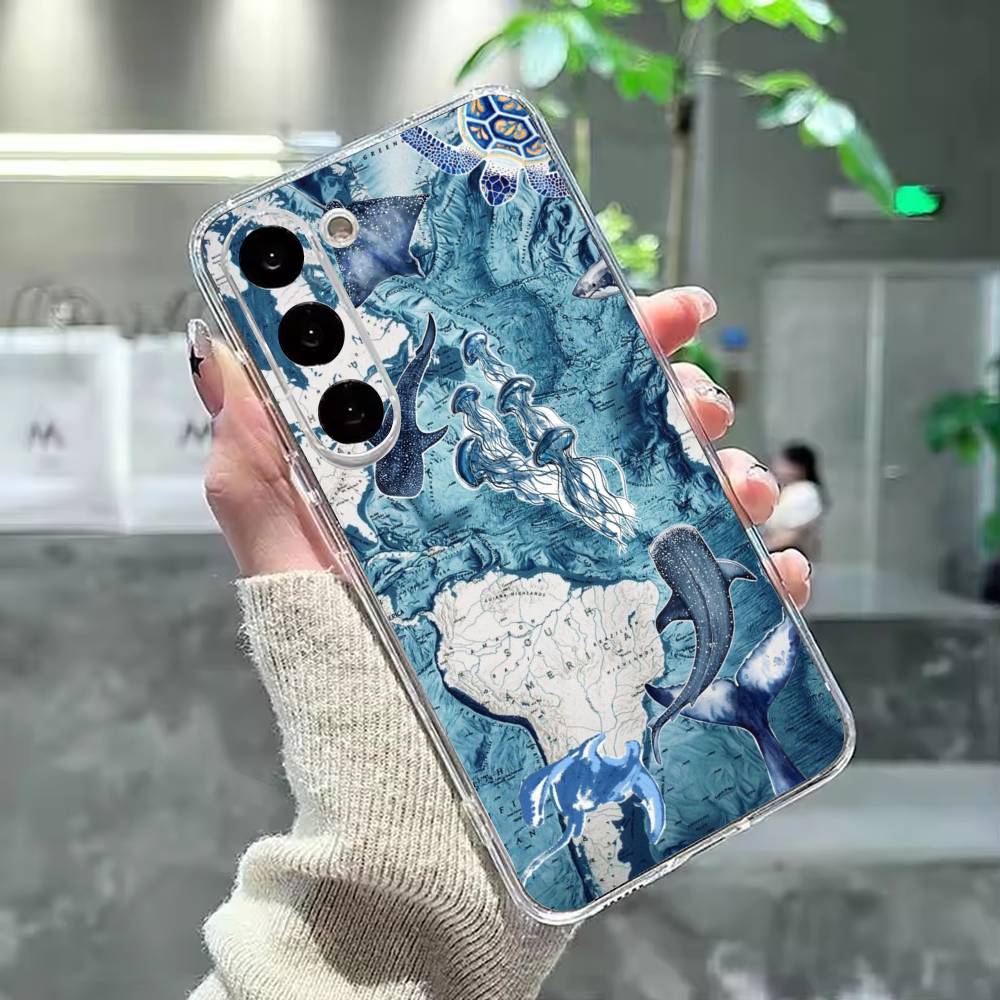 A M-Marine Whale P-Puzzle Phone Case For Samsung Galaxy A91,80,73,72 ,71,53,52,32 ,31,22,21s,20,Transparent Case