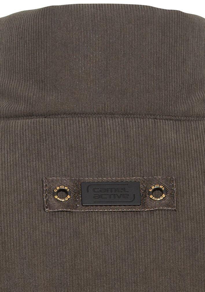 Зимняя куртка Camel Active outdoor waistcoat с воротником-стойкой и вельветовой отделкой (460670-2X33) темный хаки