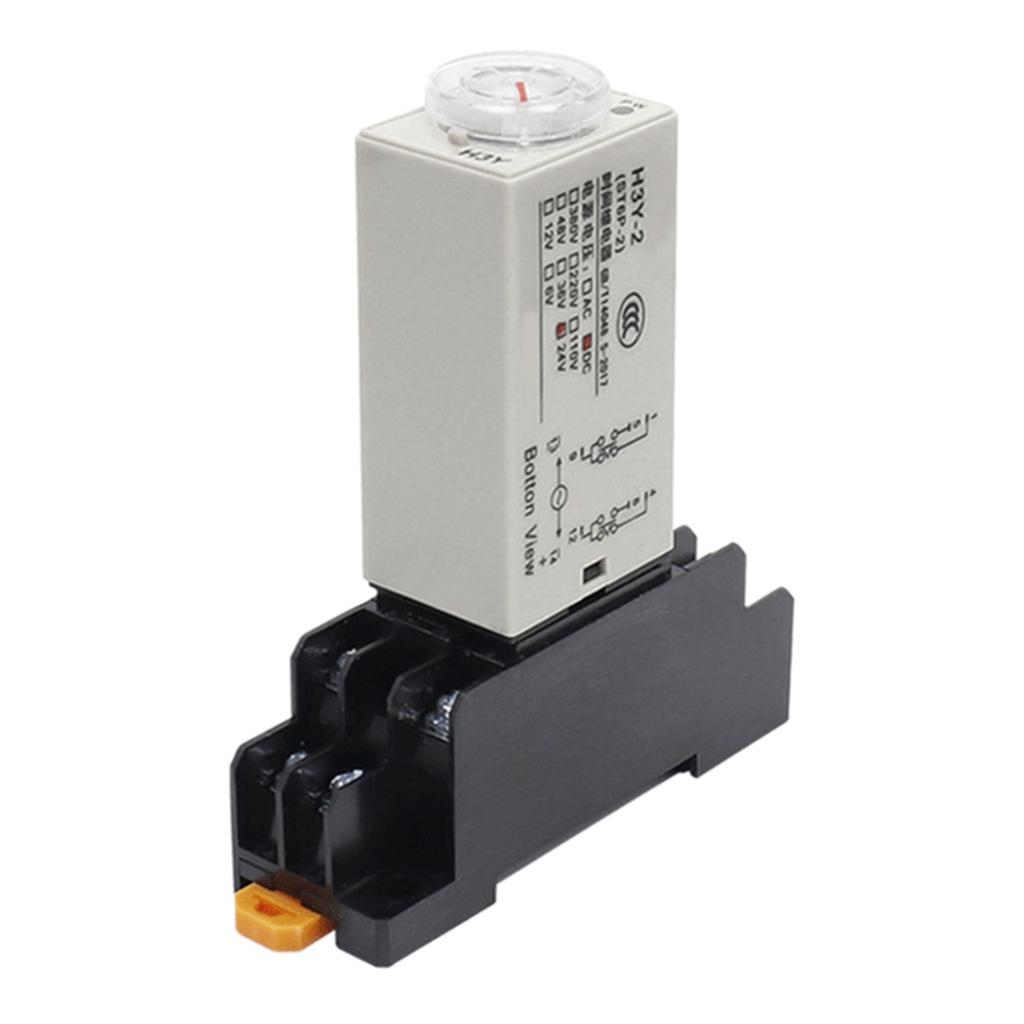 Power On Delay Rotary Knob 0-60S Timers Timing Time Relays Replacement Delay Timers With Base Socket Easy To Use