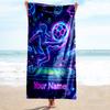 1PC Custom Name Neon Soccer Dreams Beach Towel Highly Absorbent And Sand-Resistant Towel for Swimming, Pool, Yoga, And Travel Lightweight