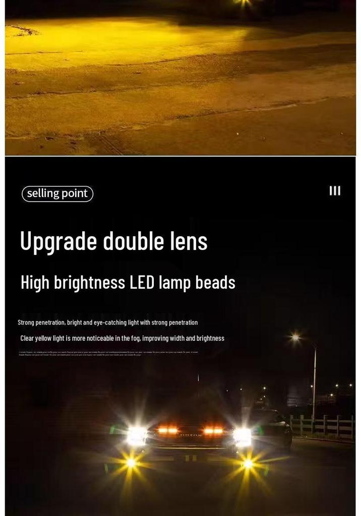 23-25 Haval H5 Front Bumper LED Fog Lights - Glossy Gold Dual Lens