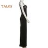 Damen Cami Spitze Bodycon Maxi Kleid Spaghetti Träger Ärmellos Schlitz Langes Kleid Sexy Tiefer Ausschnitt Abendkleid für Cocktailparty Nachtclubs