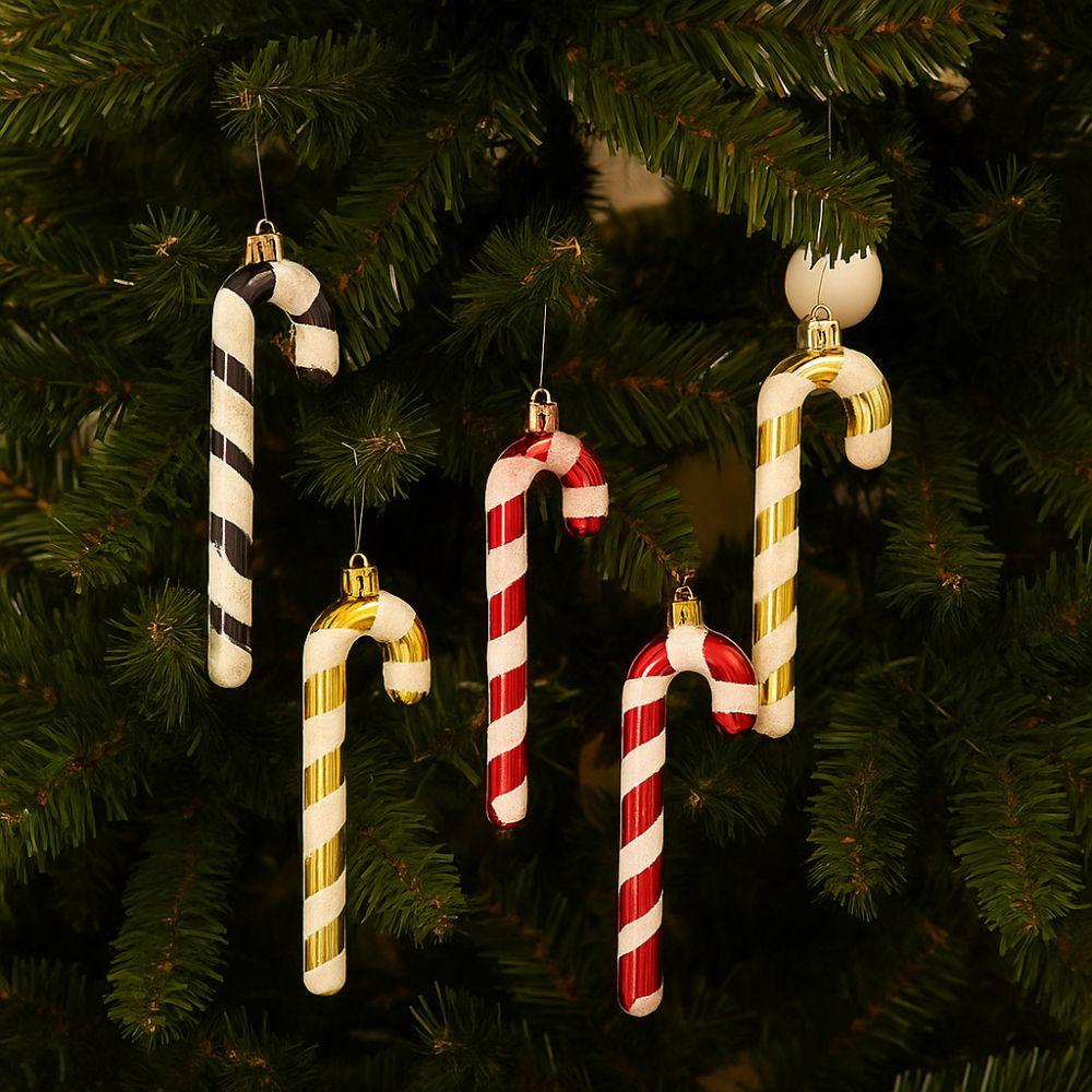 4pcs Shatterproof Lollipop Cane Pendant Plastic Christmas Tree Pendant  Merry Christmas Decoration