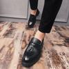New High Grade Leather Shoes Black Red 38-45 Size Ointed Toe Men Shoes Genuine Leather Fashi Patent Leather Pointed To Lace