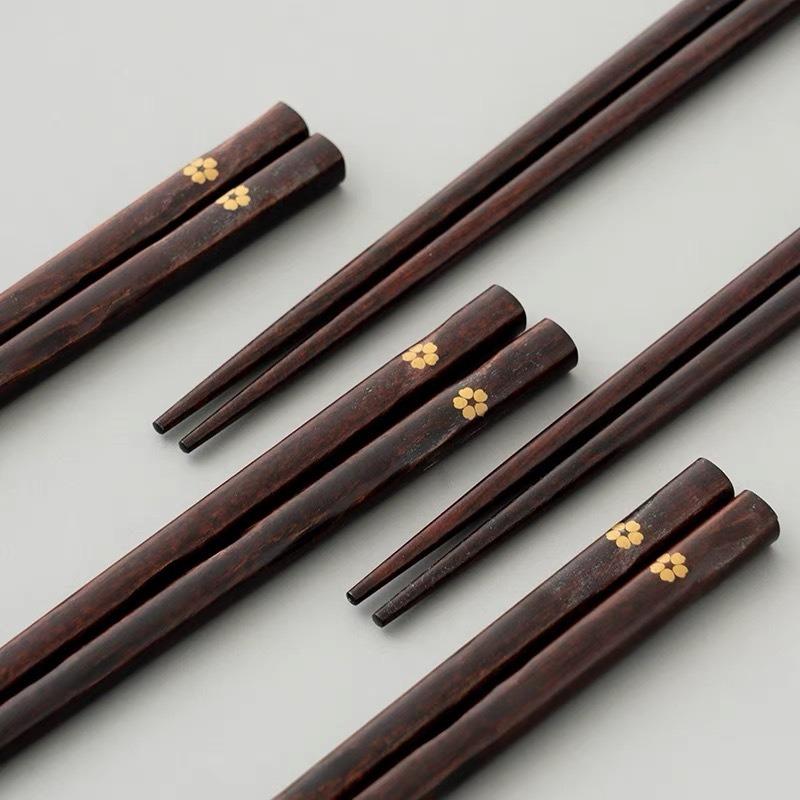 Chop Sticks Set 5 Pairs Japanese Sushi Chopsticks Natural Wooden Eco-Friendly Reusable Wood Korean Chinese Food