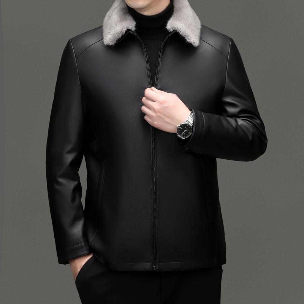 Men's Genuine Leather Jacket New First Layer Sheepskin Men's Business Casual Slim Fit Jacket