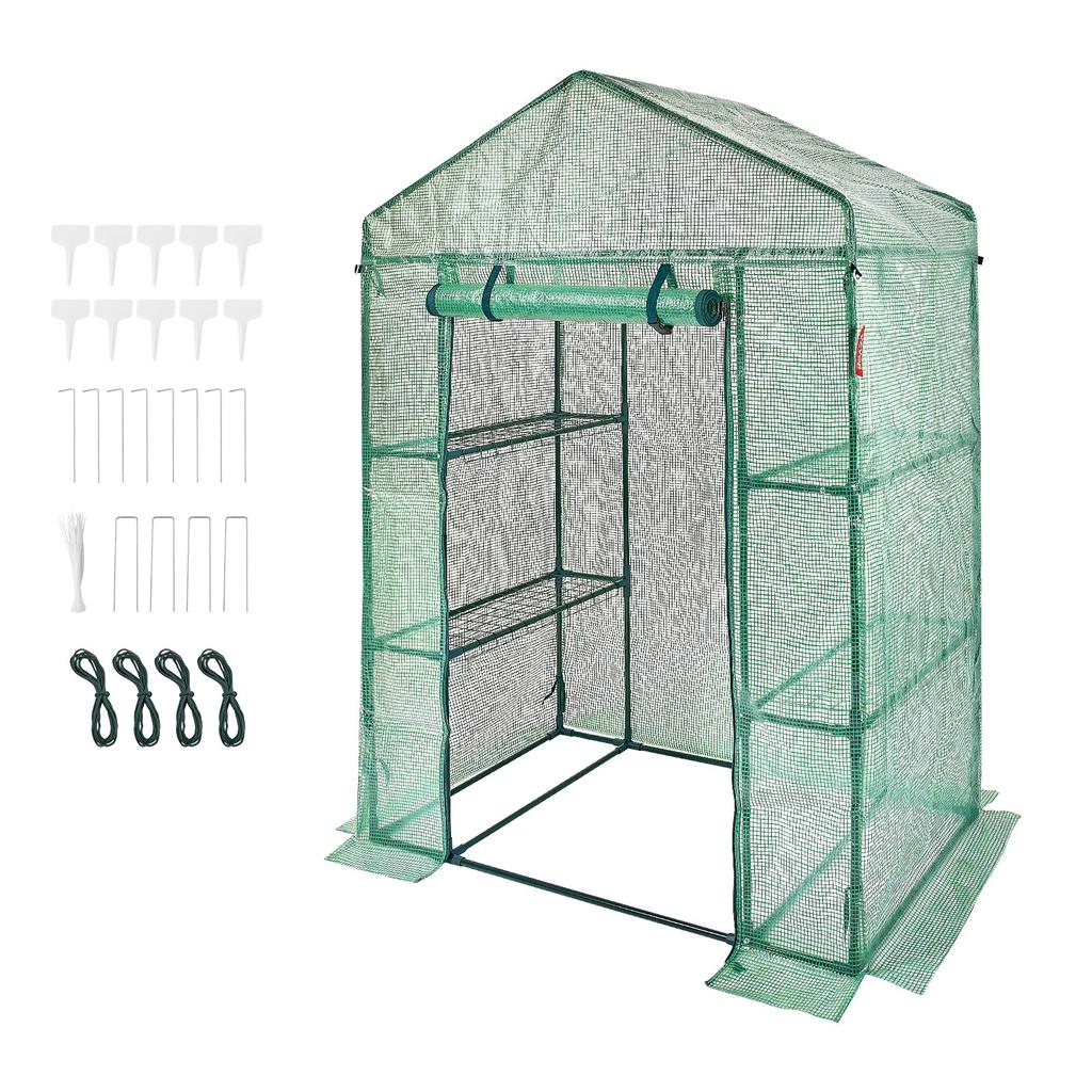 VEVOR Walk-in Green House, 4.6 X 2.4 X 6.7 Ft Greenhouse with Shelves, Set Up In Minutes