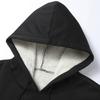 Men's Drawstring Pocket Solid Color Loose Warm Plus Fleece Casual Sports Hooded Sweatshirt